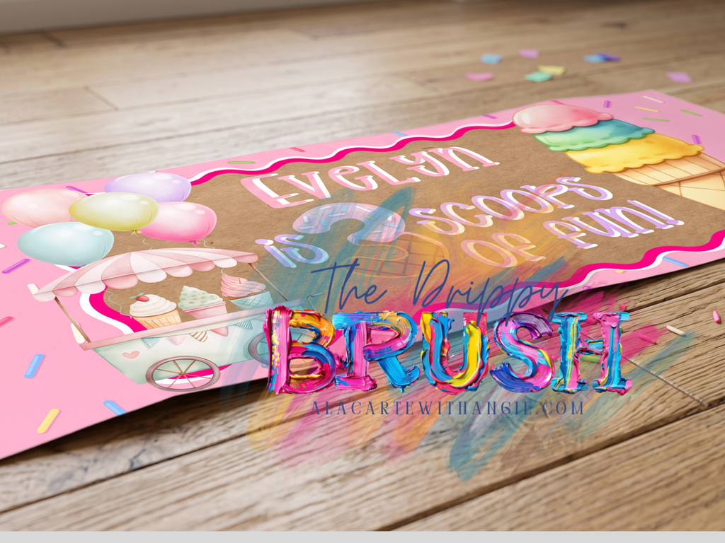 Digital Download Banner Design- ICE CREAM BIRTHDAY
