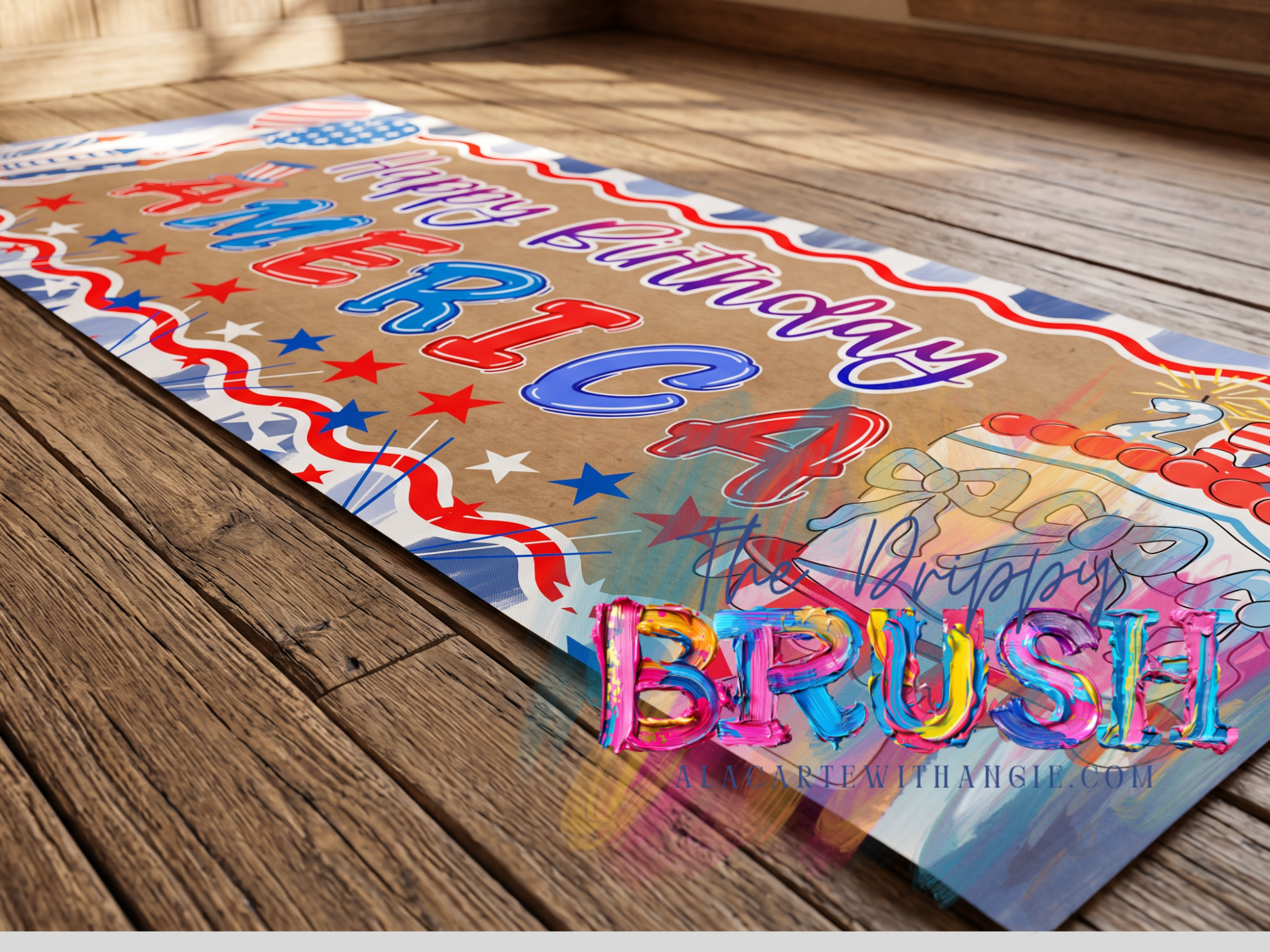 Digital Download Banner Design - HAPPY BIRTHDAY USA