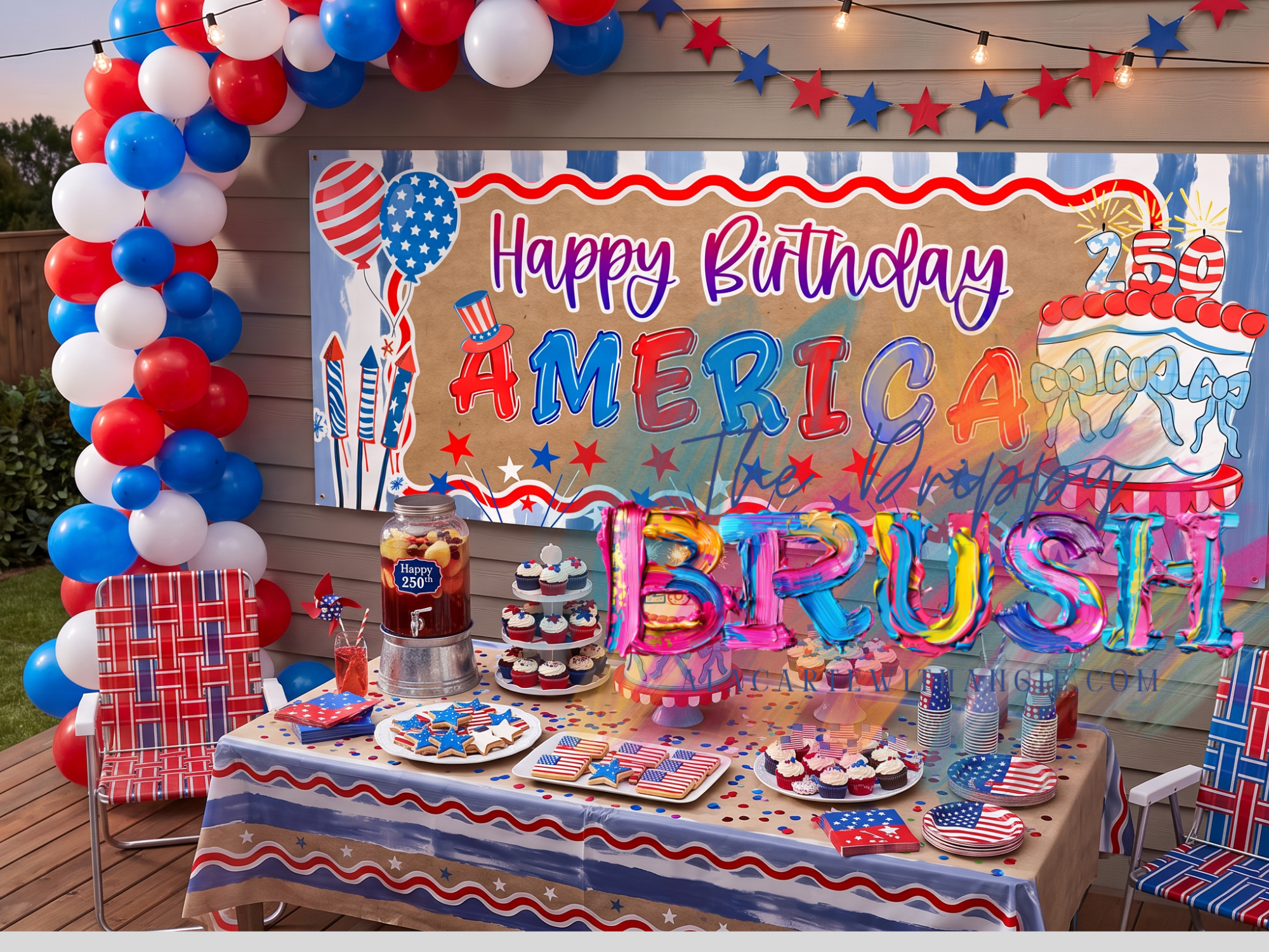 Digital Download Banner Design - HAPPY BIRTHDAY USA