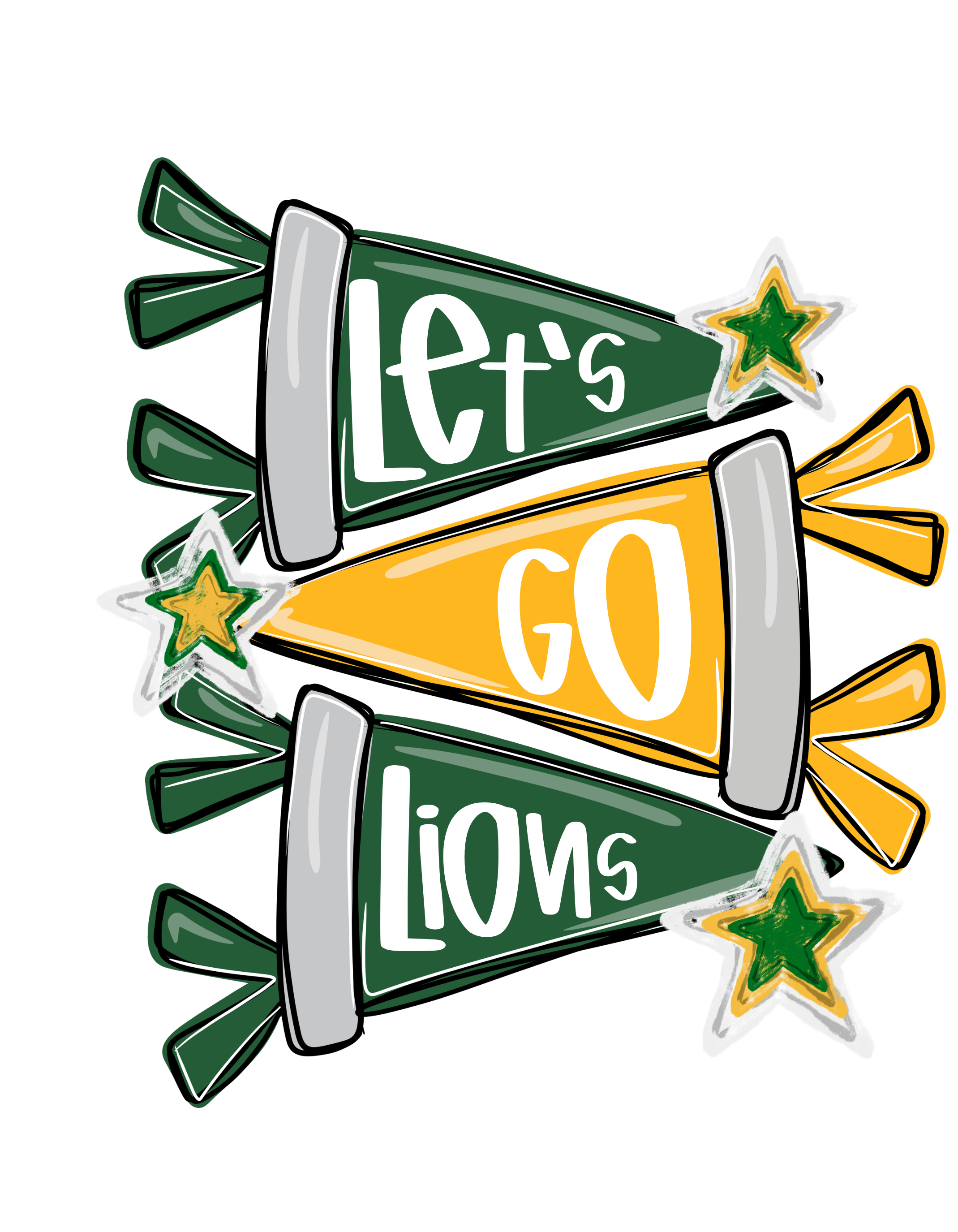 SCHOOL SPIRIT WEAR-LIONS (GREEN & GOLD)