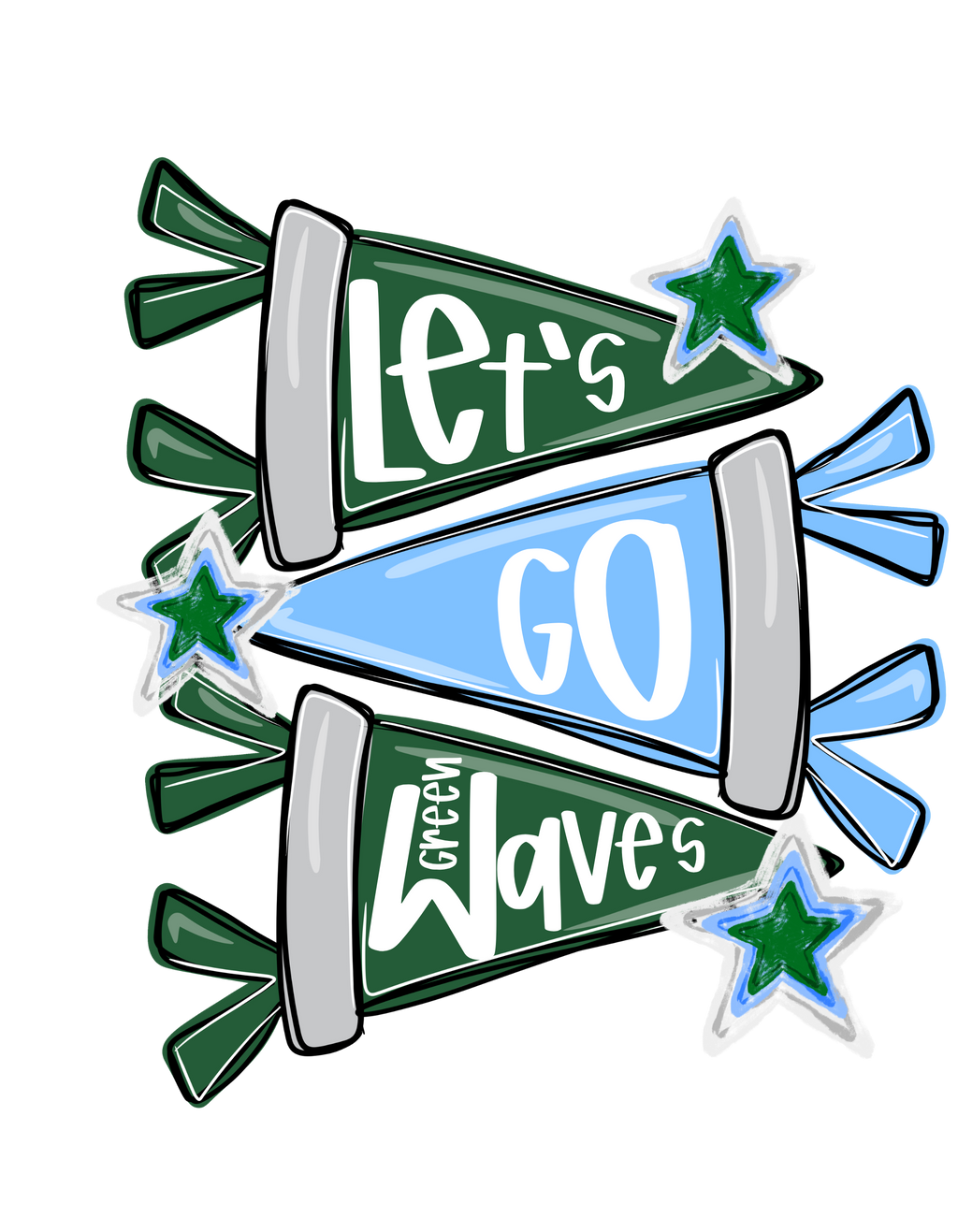 SCHOOL SPIRIT WEAR-GREEN WAVES