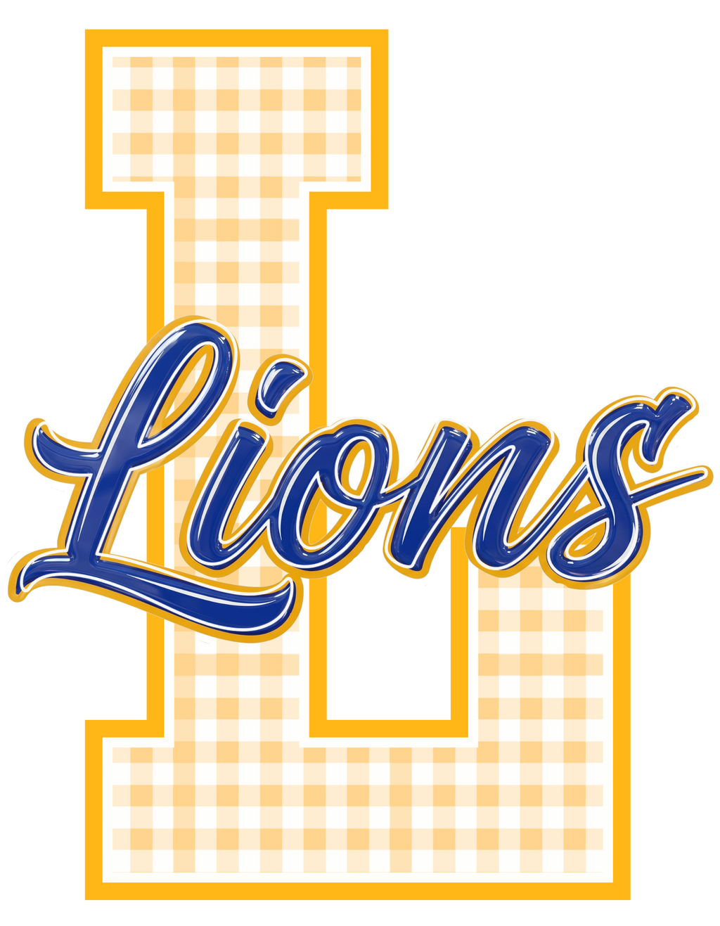 SCHOOL SPIRIT WEAR-LIONS (BLUE & GOLD) (GINGHAM)