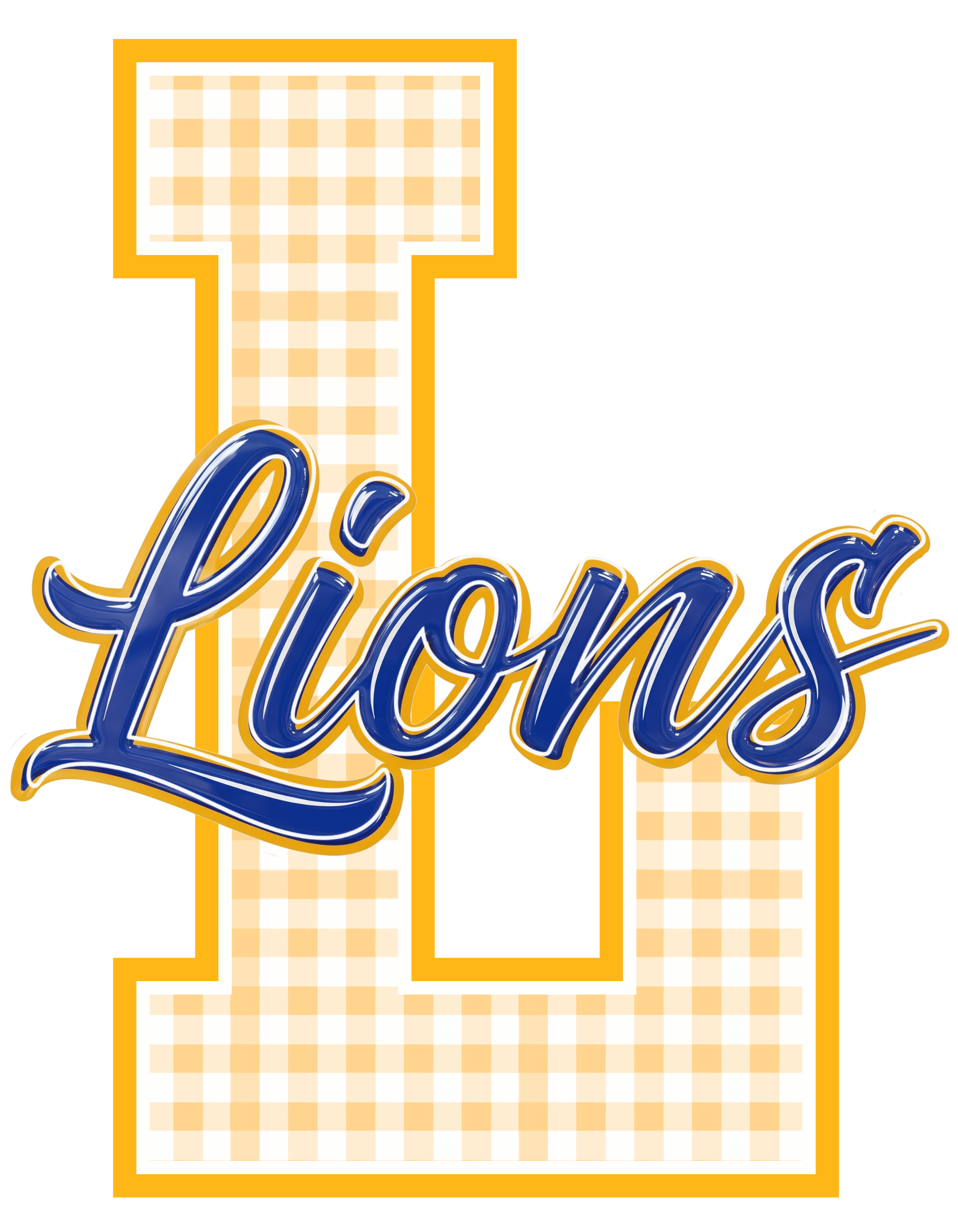 SCHOOL SPIRIT WEAR-LIONS (BLUE & GOLD) (GINGHAM)