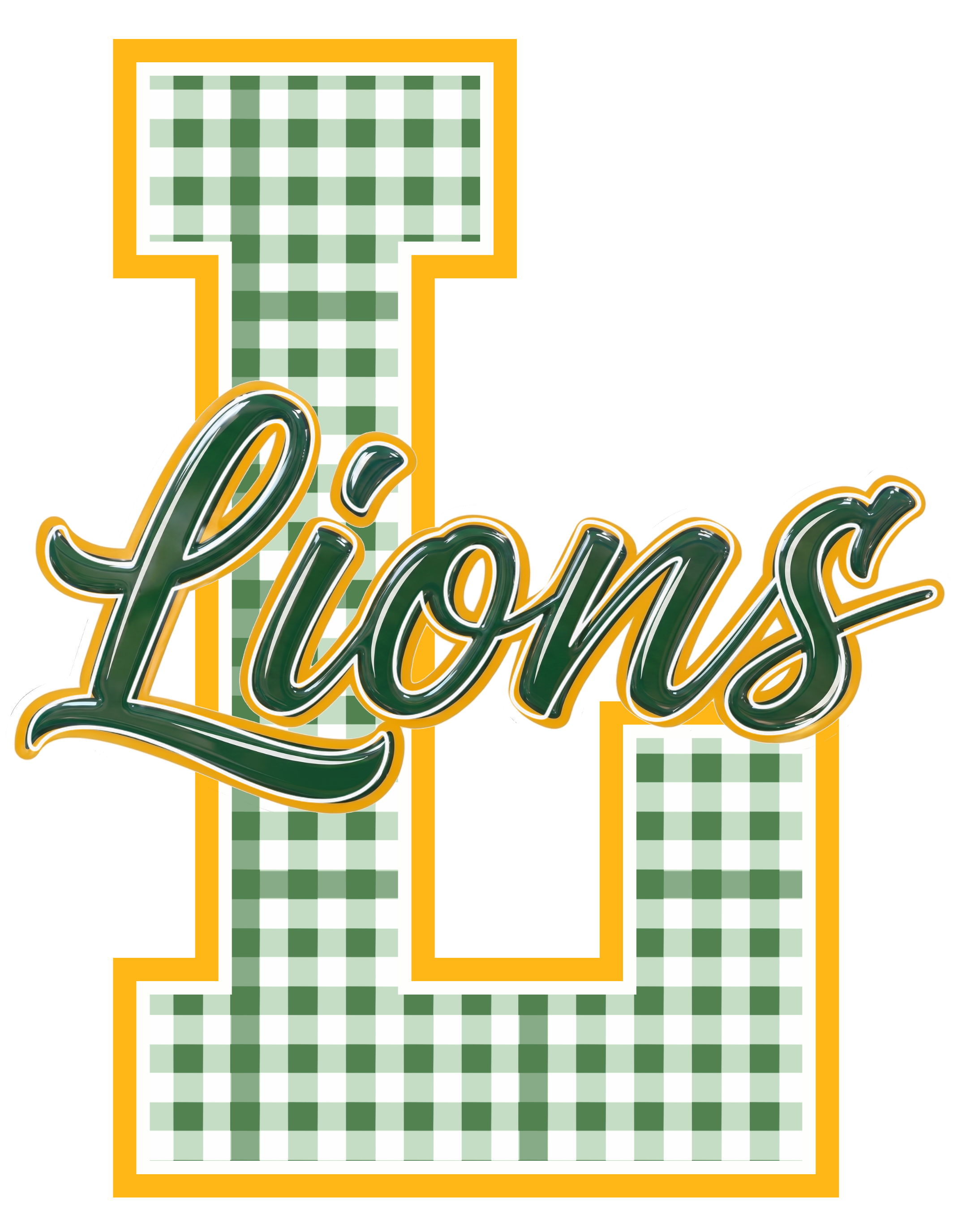SCHOOL SPIRIT WEAR-LIONS (GREEN & GOLD) GINGHAM