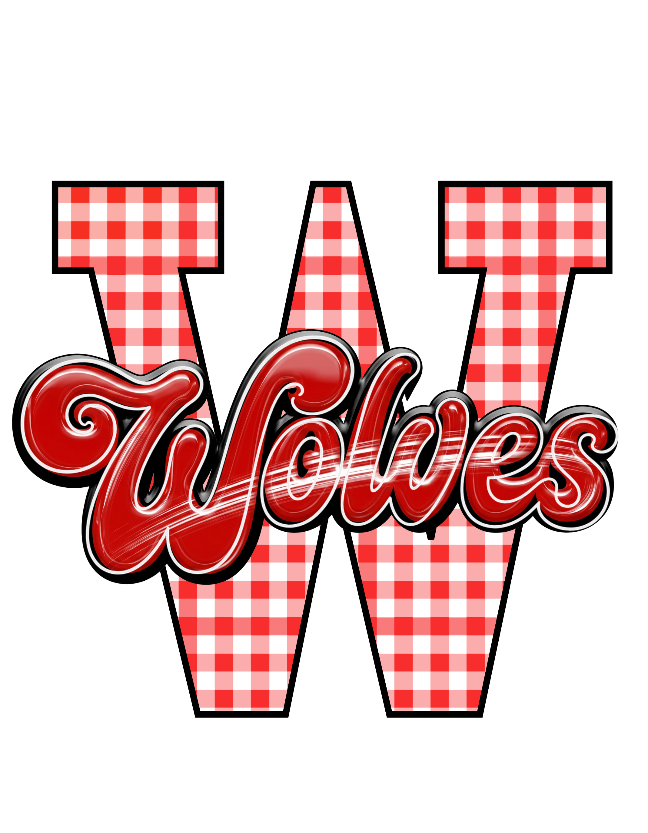 SCHOOL SPIRIT WEAR-WOLVES (GINGHAM)