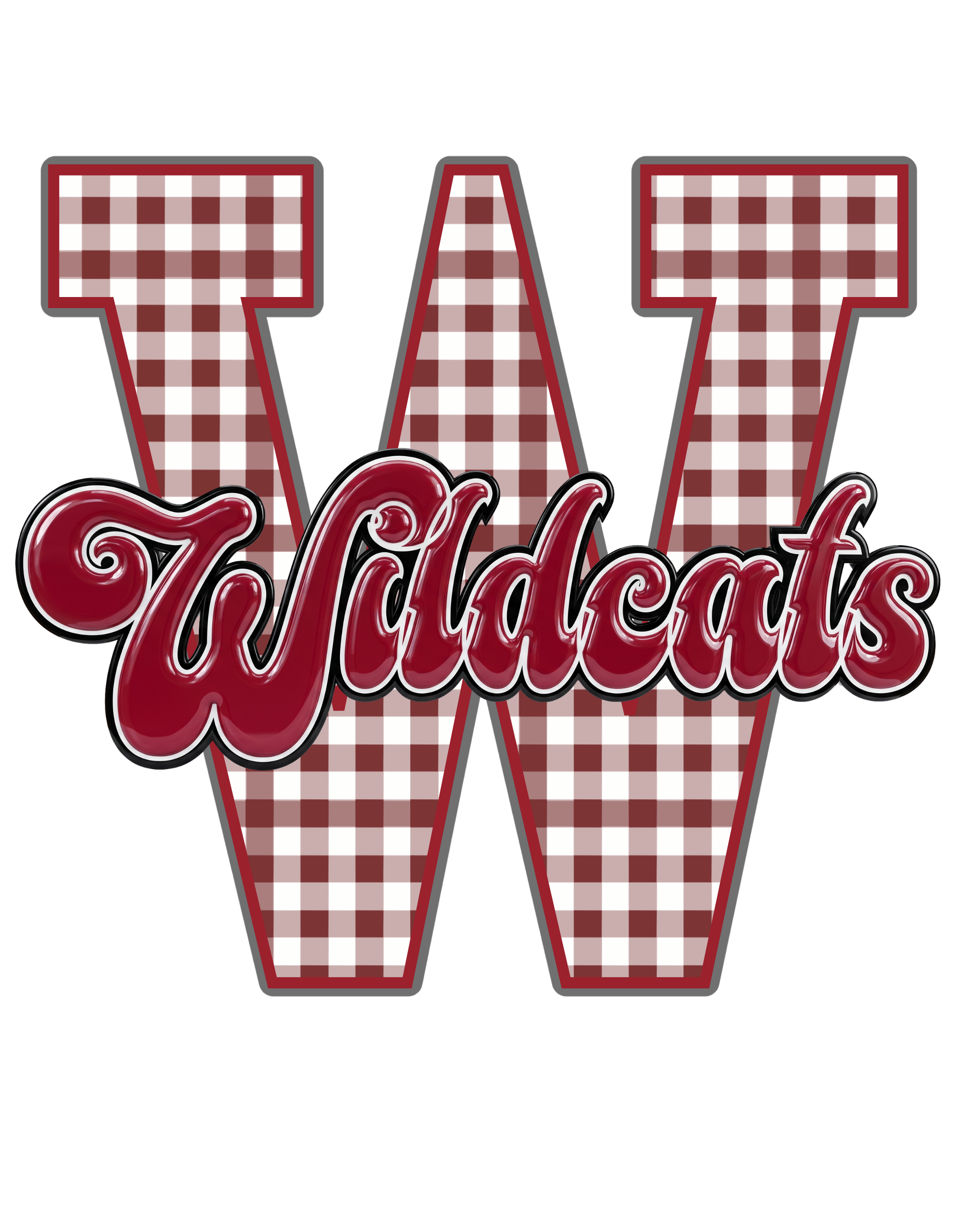 SCHOOL SPIRIT WEAR- WILDCATS (GINGHAM)