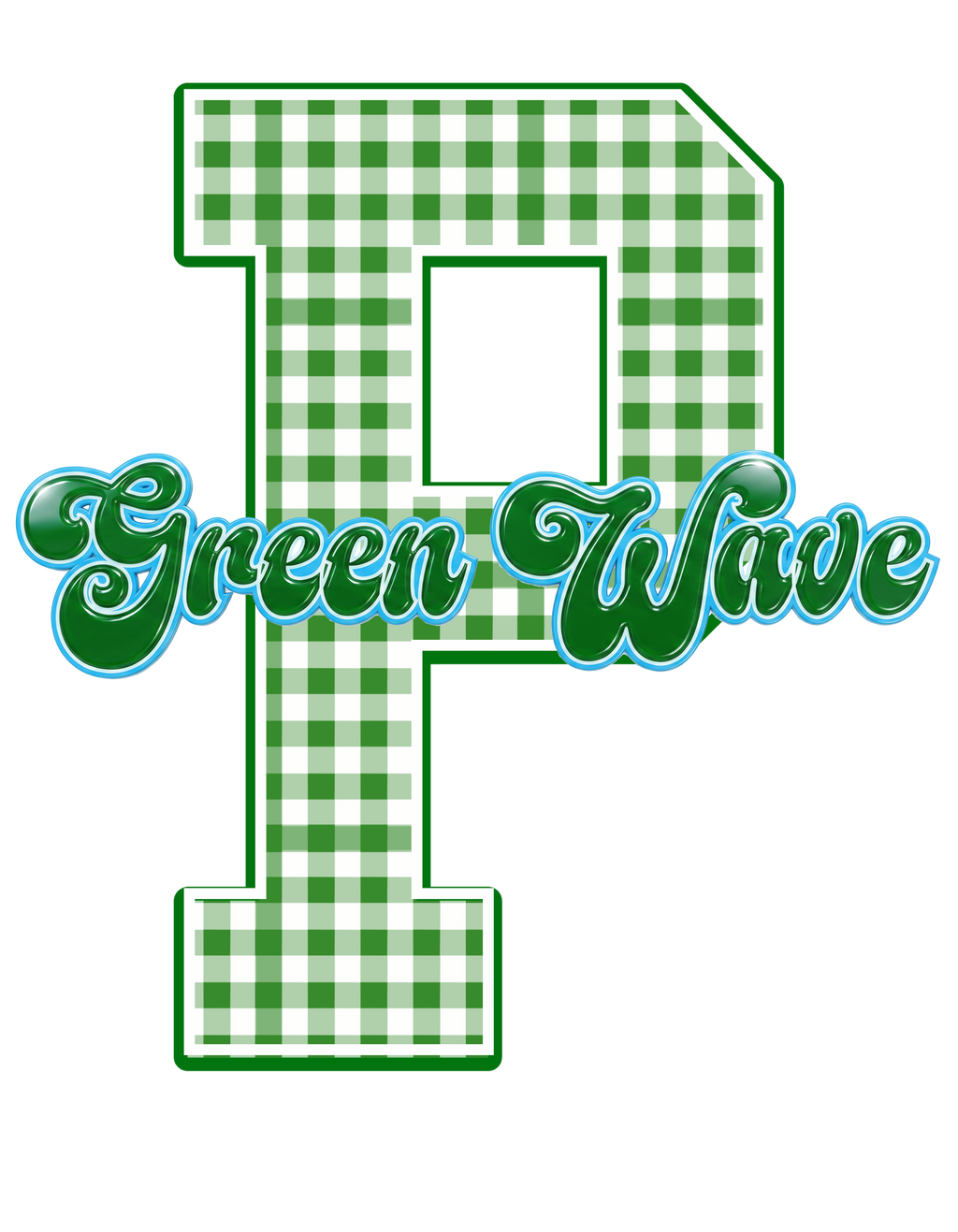 SCHOOL SPIRIT WEAR- GREEN WAVE (GINGHAM)