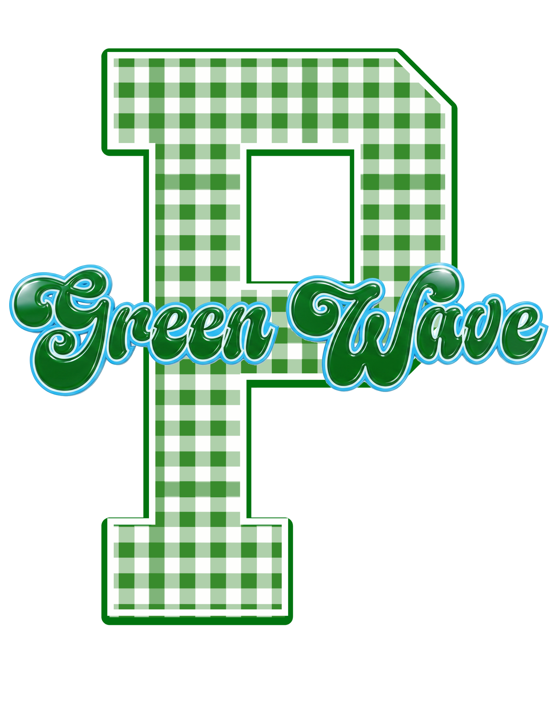 SCHOOL SPIRIT WEAR- GREEN WAVE (GINGHAM)