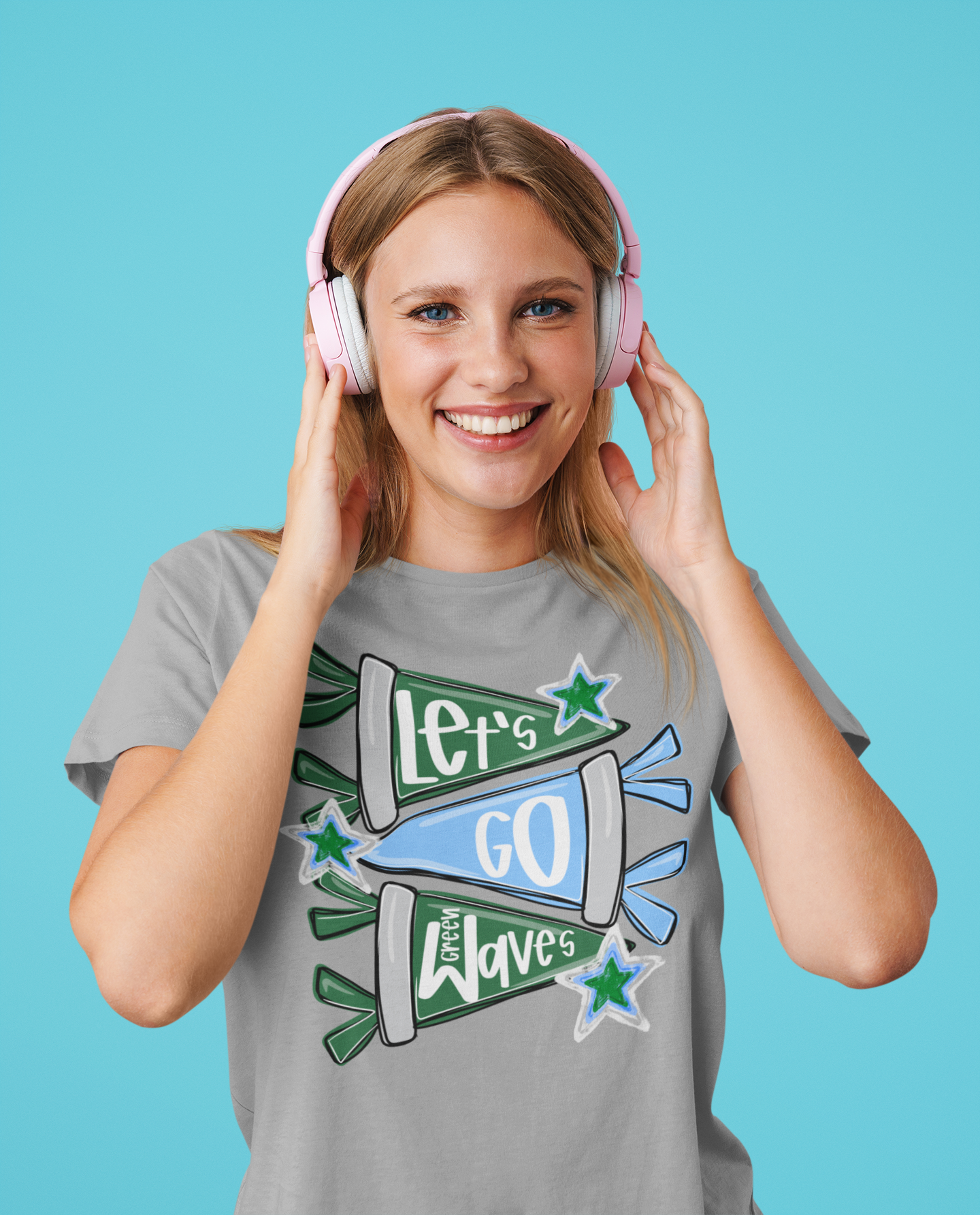 SCHOOL SPIRIT WEAR-GREEN WAVES