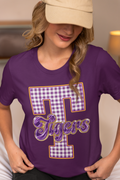 SCHOOL SPIRIT WEAR-TIGERS (PURPLE & GOLD) GINGHAM