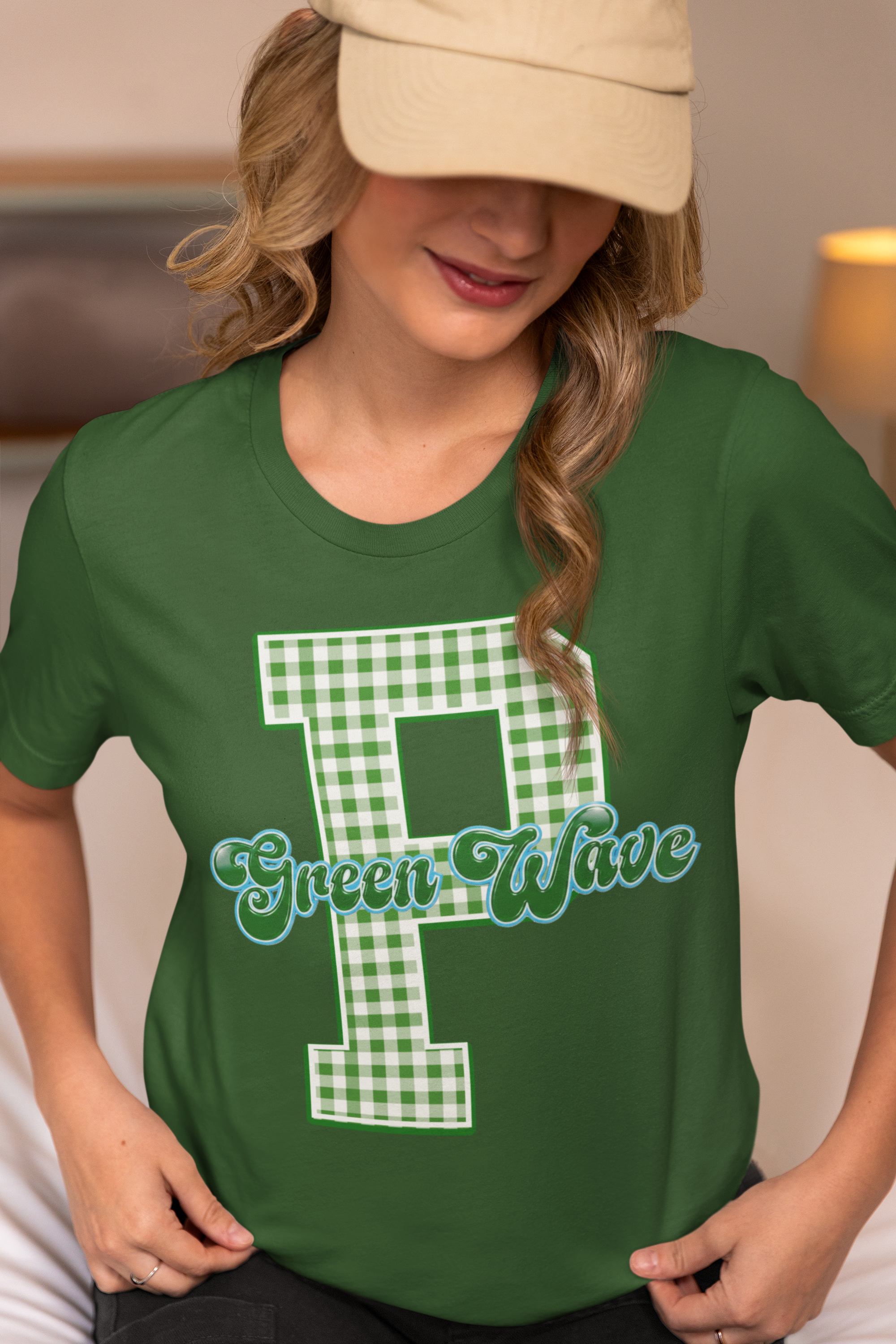 SCHOOL SPIRIT WEAR- GREEN WAVE (GINGHAM)